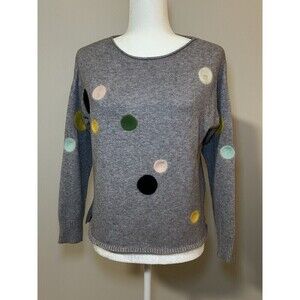 Emilio Pepe Italy Gray Sweater with Multi-Color Circles Size S/M